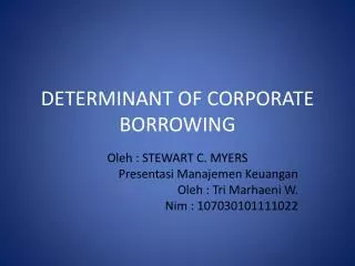 determinant of corporate borrowing