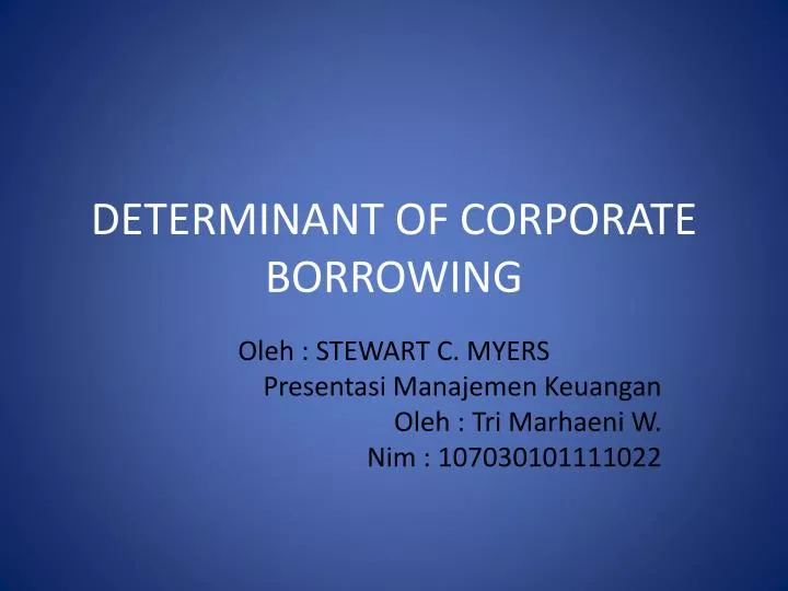 determinant of corporate borrowing