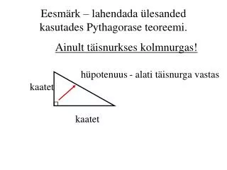 eesm rk lahendada lesanded kasutades pythagorase teoreemi