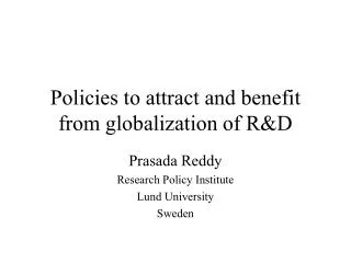 policies to attract and benefit from globalization of r d