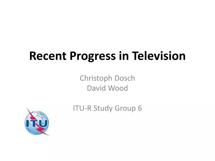 recent progress in television