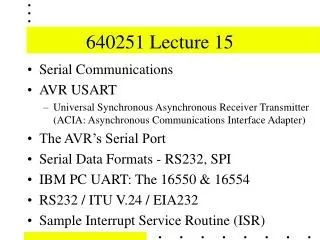 640251 Lecture 15