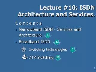 Lecture #10: ISDN Architecture and Services.