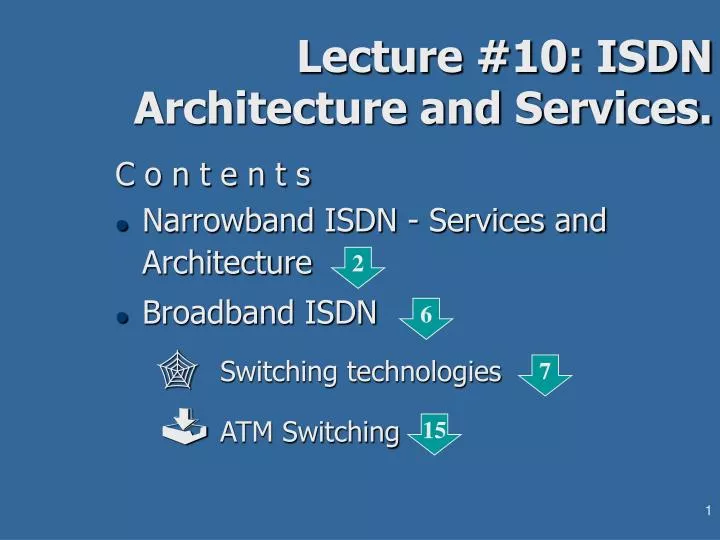 lecture 10 isdn architecture and services