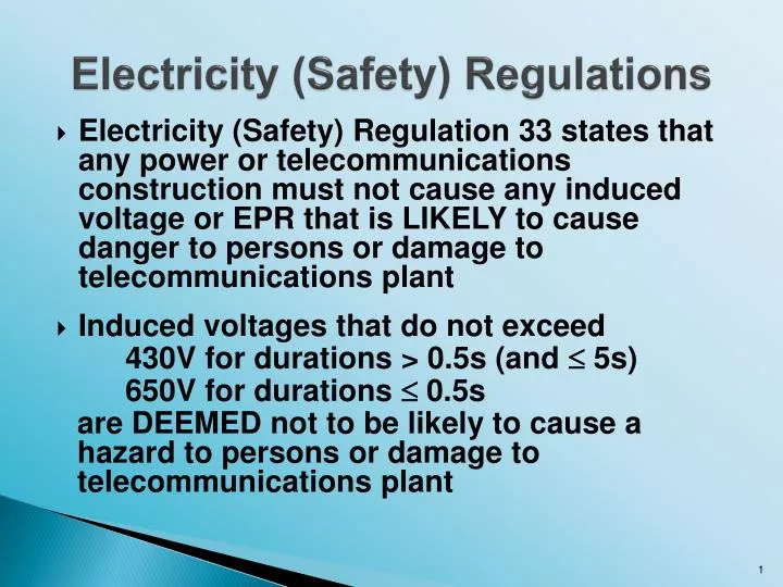 electricity safety regulations