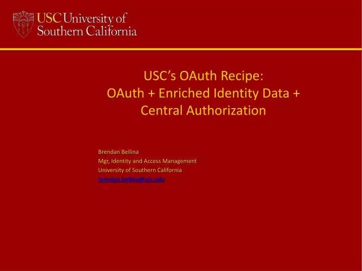usc s oauth recipe oauth enriched identity data central authorization