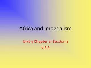 Africa and Imperialism