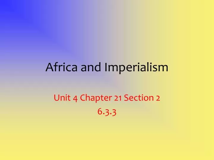 africa and imperialism