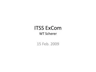 ITSS ExCom WT Scherer