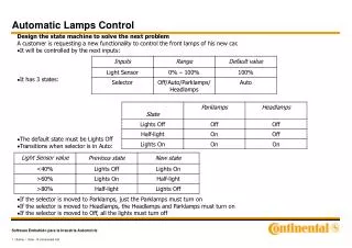 Automatic Lamps Control