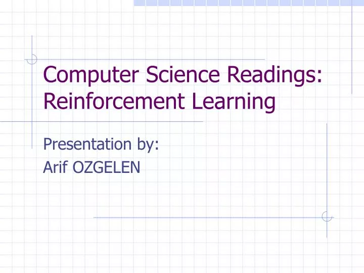 computer science readings reinforcement learning