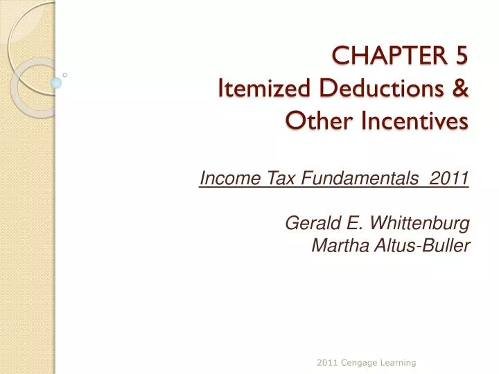 chapter 5 itemized deductions other incentives