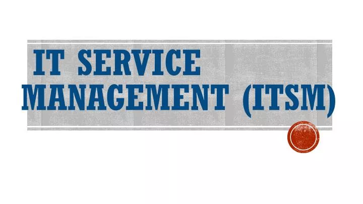 it service management itsm