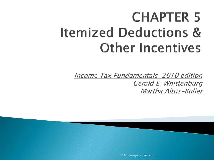 chapter 5 itemized deductions other incentives