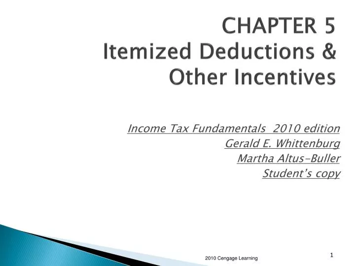 chapter 5 itemized deductions other incentives