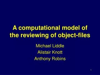 A computational model of the reviewing of object-files
