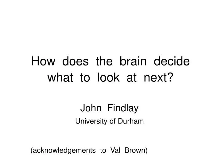 how does the brain decide what to look at next