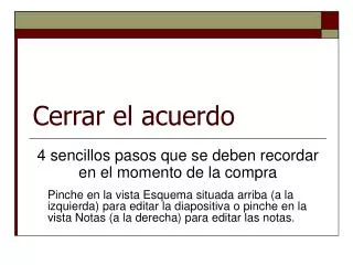 cerrar el acuerdo