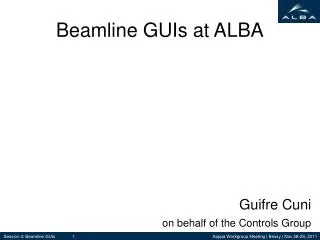 Beamline GUIs at ALBA