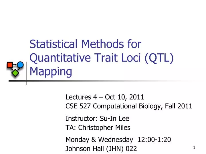 statistical methods for quantitative trait loci qtl mapping