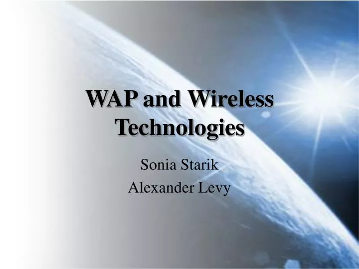 wap and wireless technologies