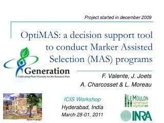 OptiMAS: a decision support tool to conduct Marker Assisted Selection (MAS) programs