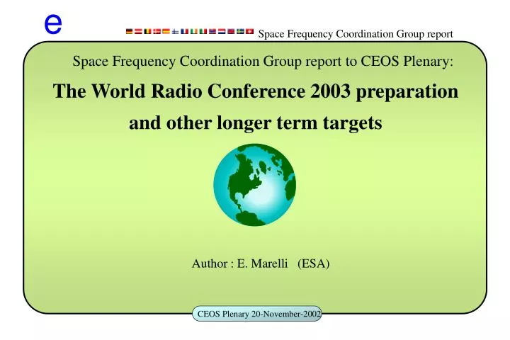 the world radio conference 2003 preparation and other longer term targets