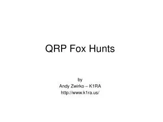 QRP Fox Hunts