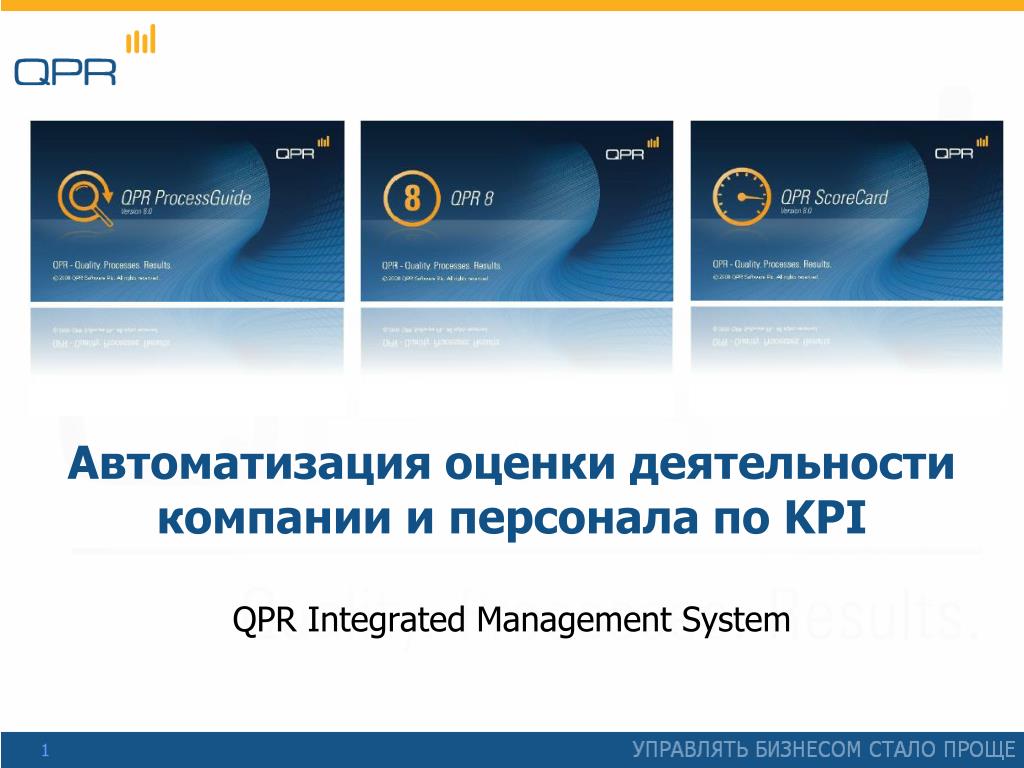 PPT - Автоматизация оценки деятельности компании и персонала по KPI QPR ...