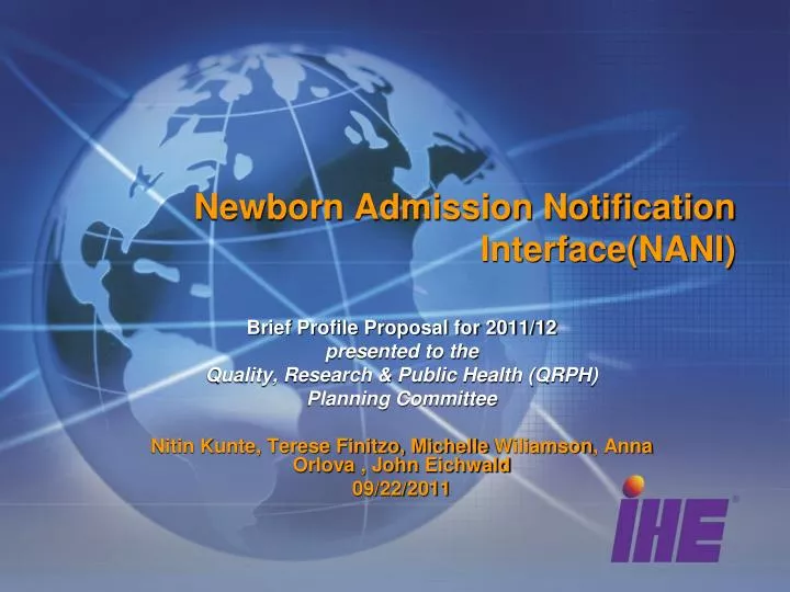 newborn admission notification interface nani