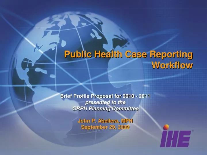 public health case reporting workflow