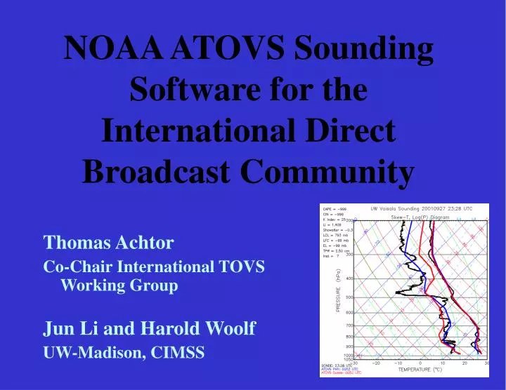 noaa atovs sounding software for the international direct broadcast community