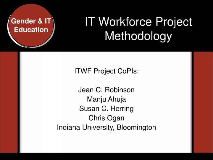 it workforce project methodology