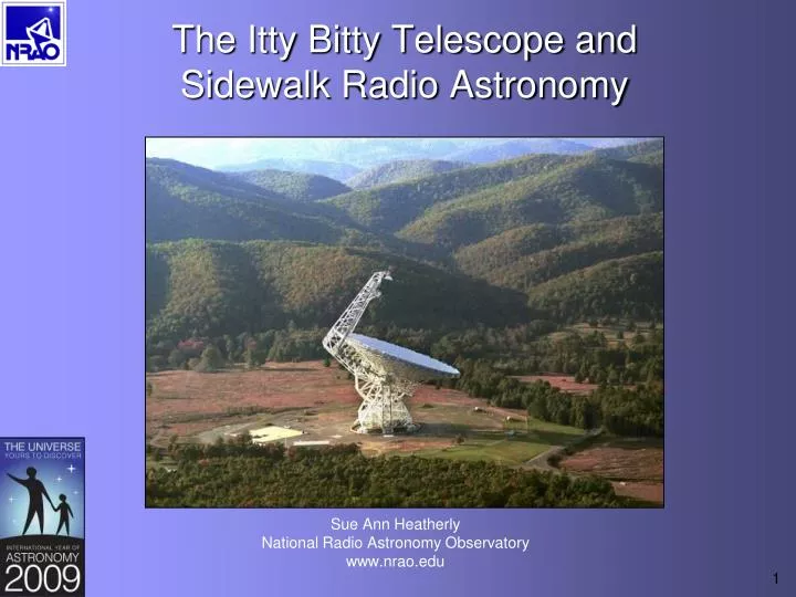 the itty bitty telescope and sidewalk radio astronomy