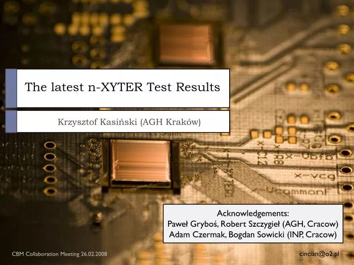 the latest n xyter test results