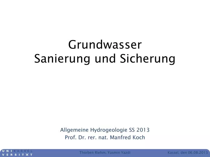 grundwasser sanierung und sicherung