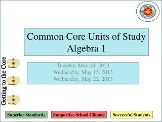 Common Core Units of Study Algebra 1