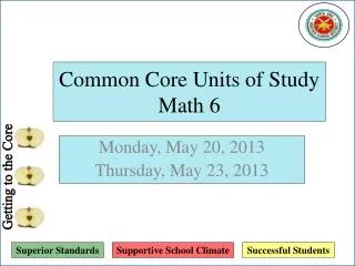 Common Core Units of Study Math 6