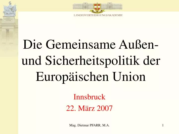 die gemeinsame au en und sicherheitspolitik der europ ischen union