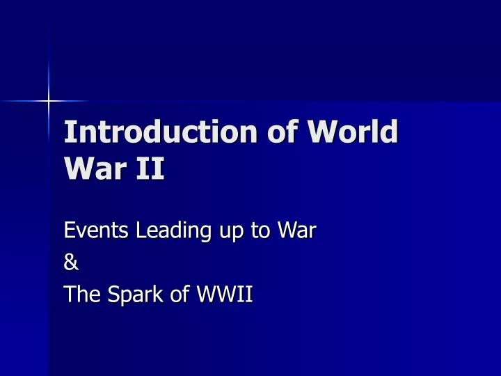 introduction of world war ii