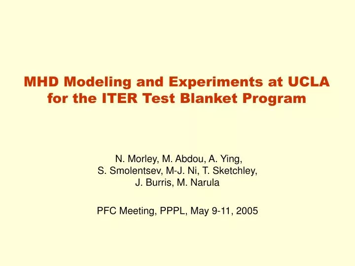 mhd modeling and experiments at ucla for the iter test blanket program