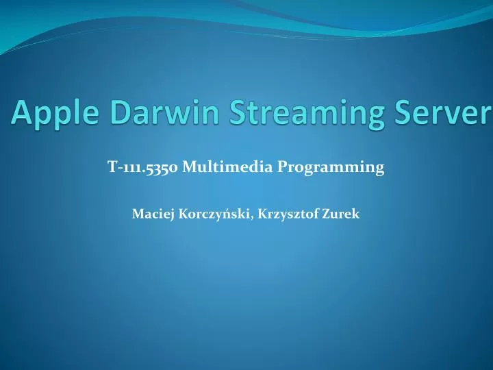 apple darwin streaming server