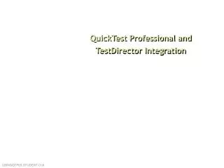 QuickTest Professional and TestDirector Integration