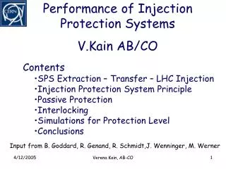 Performance of Injection Protection Systems V.Kain AB/CO