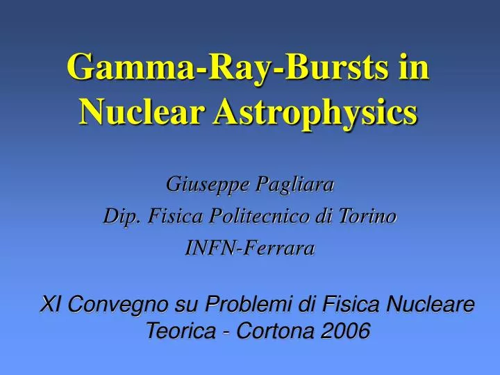 gamma ray bursts in nuclear astrophysics