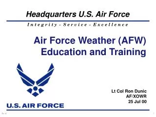 Lt Col Ron Dunic AF/XOWR 25 Jul 00
