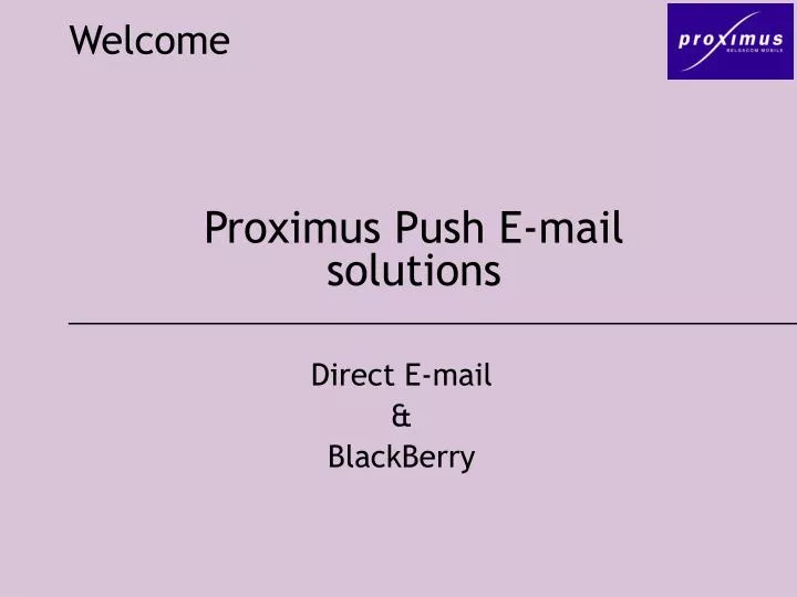 proximus push e mail solutions