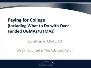 Paying for College (Including What to Do with Over-Funded UGMAs/UTMAs)