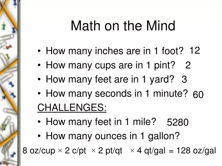 math on the mind