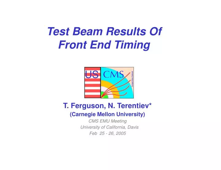 test beam results of front end timing
